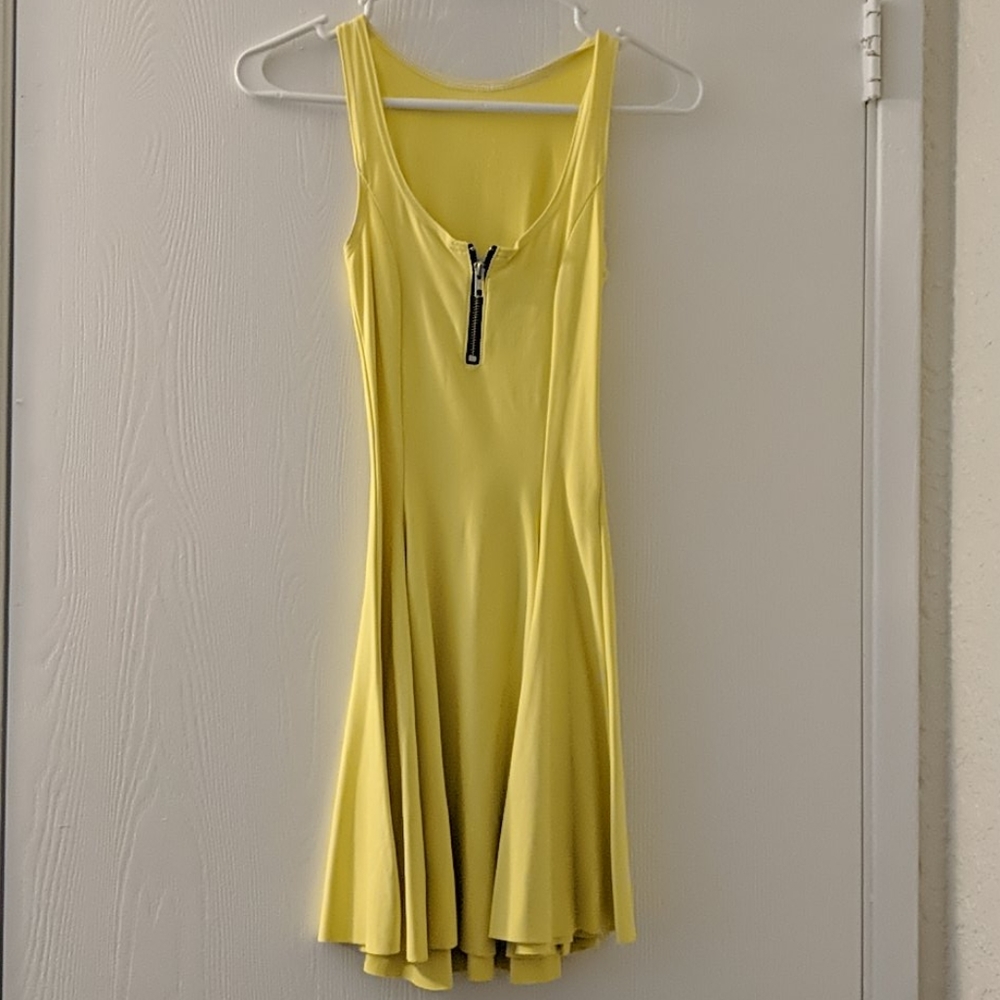 Black milk matte yellow evil zip dress xs